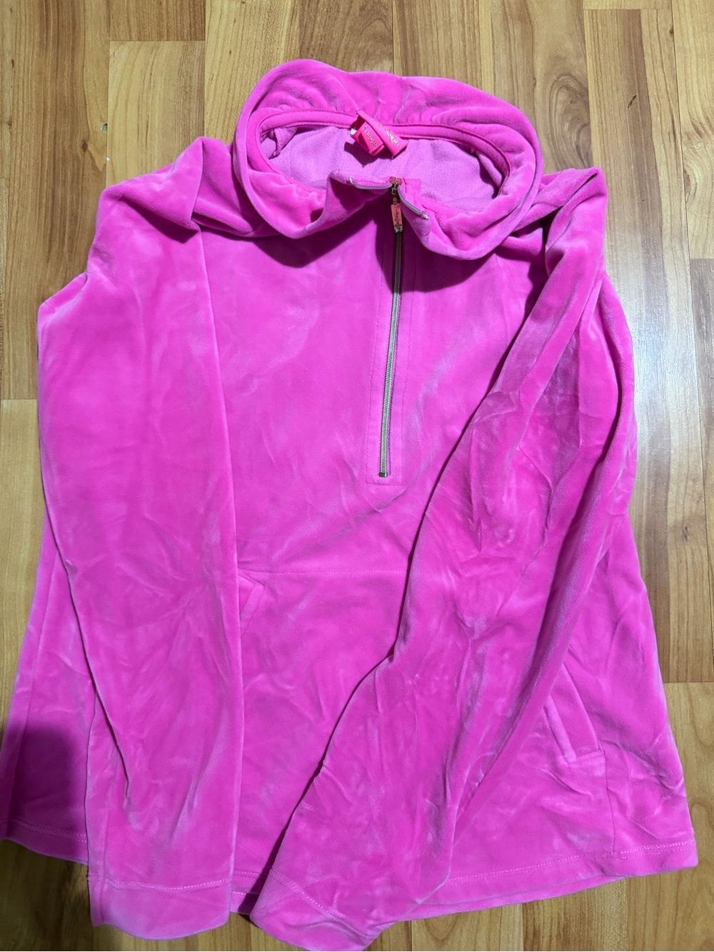 Pink Lilly Pulitzer Girls Half-Zip Velour Pullover Jacket xl 12-14